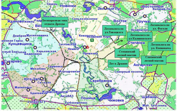 Дрозды парк минск карта